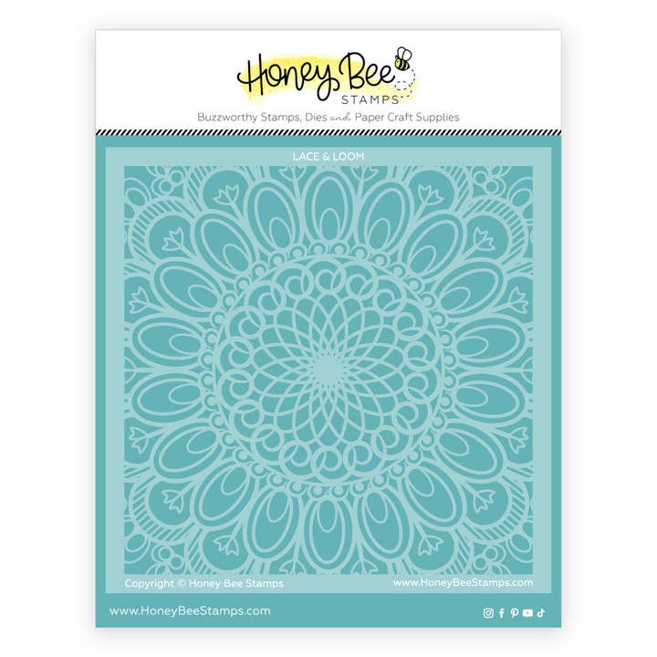 Honey Bee Stamps - Wholesale Stencil/craft die - Lace & Loom - 6"x6" Background Stencil1