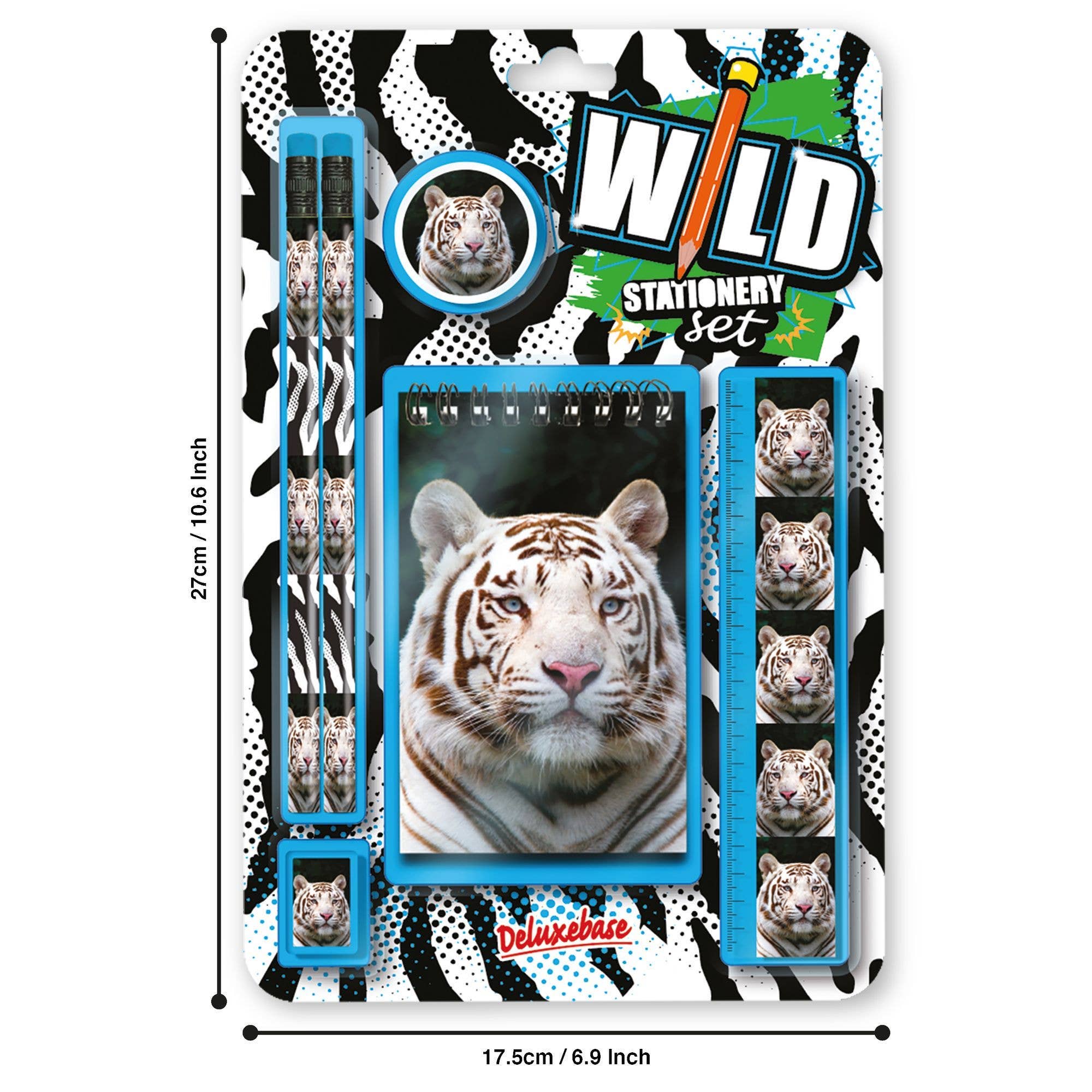 Deluxebase – wholesale Stationery/notecard set – Wild Stationery Set - White Tiger1