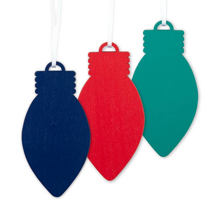 Adorno de árbol de Navidad con bombilla de color retro en blanco para venta al por mayor de Weddingstar Inc.