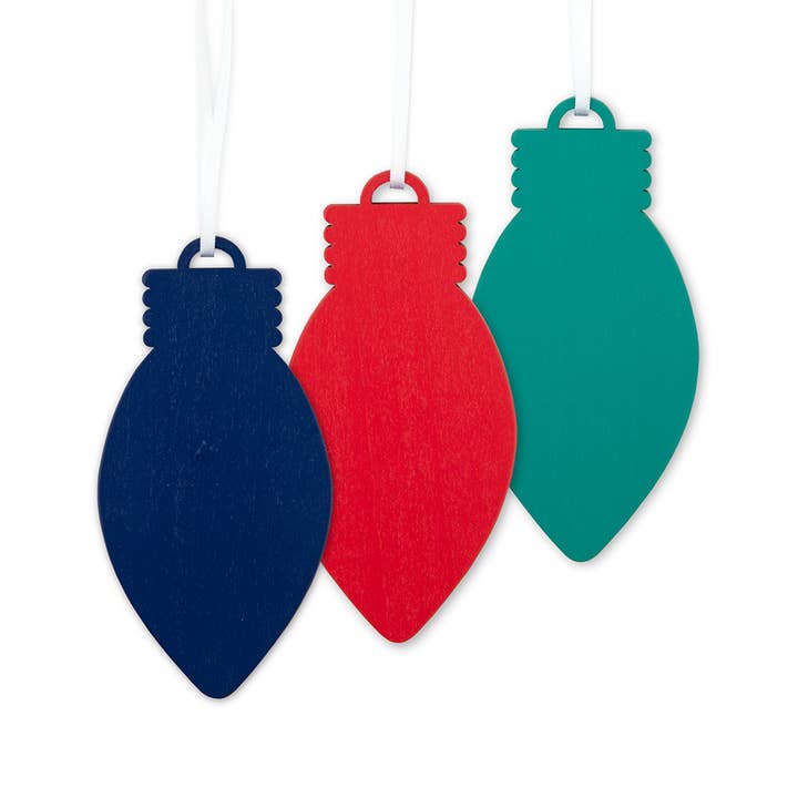 Blank Retro Colored Light Bulb Christmas Tree Ornament for wholesale by Weddingstar Inc.