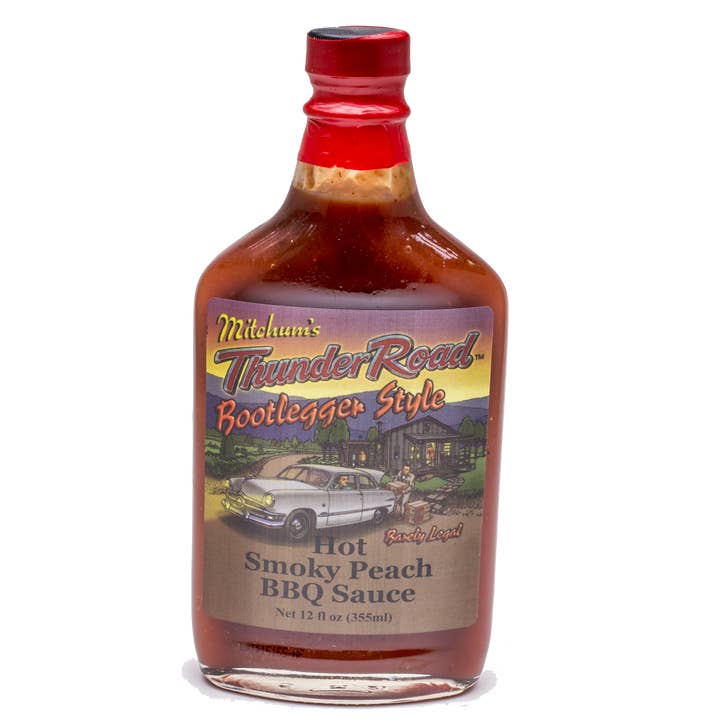 Thunder Road Hot Smokey Peach BBQ Sauce for wholesale by Hillside Orchard Farms