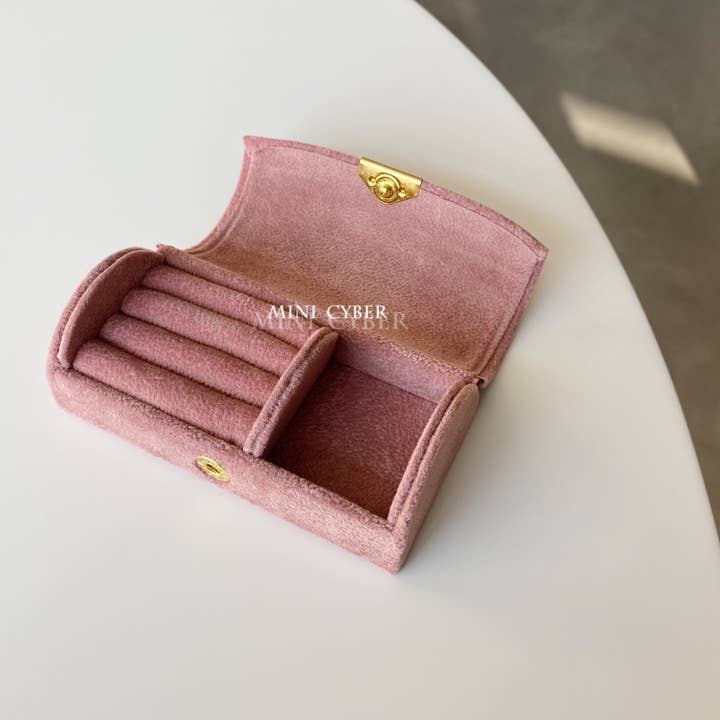 MINICYBER STUDIO - Wholesale Jewelry Box/Organizer - Pink Velvet Travel Case2