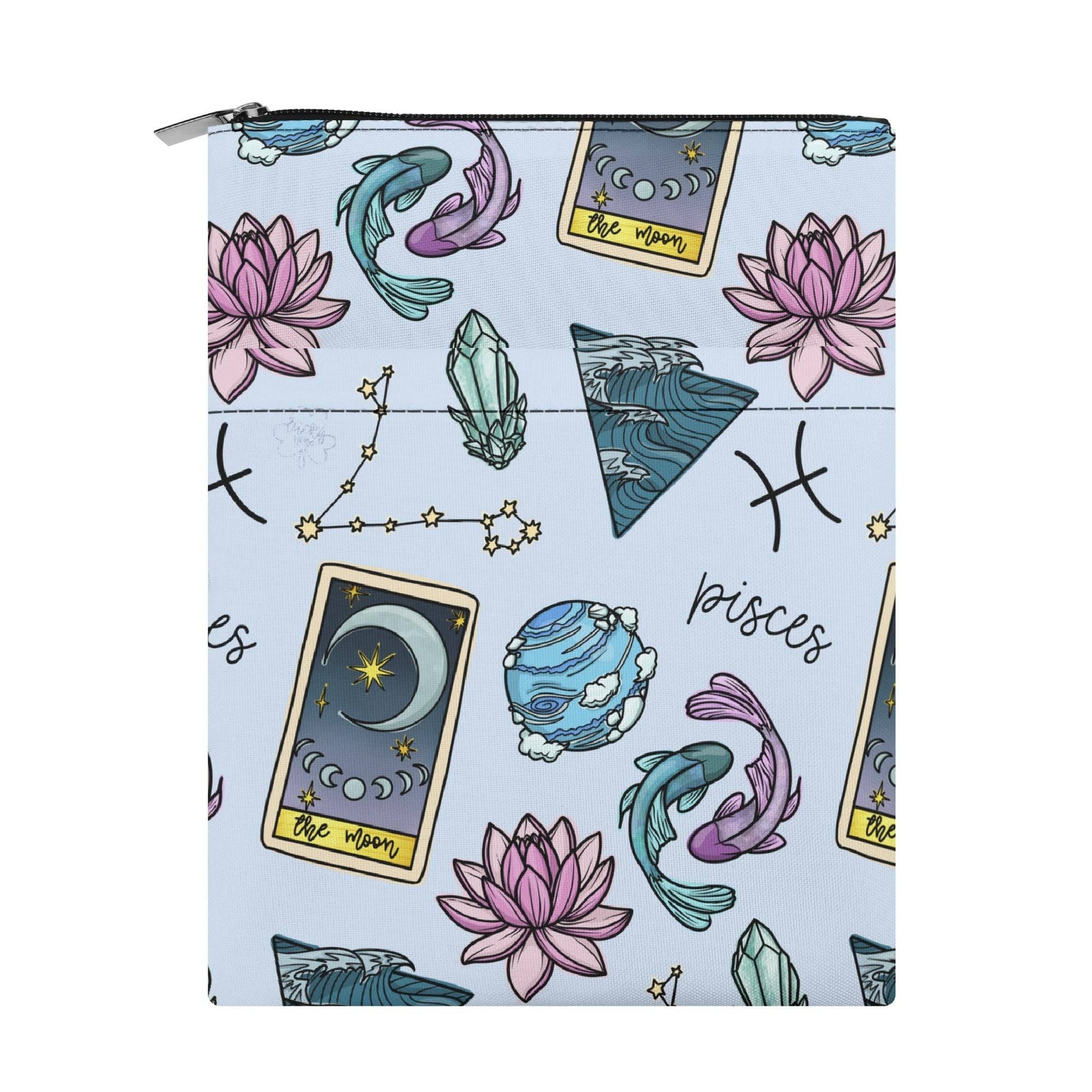 OhhhSoPeachy - Wholesale Book Cover - Pisces Seamless Pattern Printed Fabric Custom Book Sleeve Book Cover Protector with Zipper and Front Pocket3