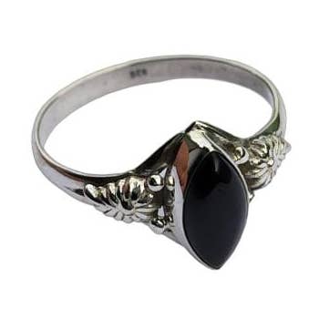 Anillo de plata 925 con piedra natal de diciembre de ónix negro para venta al por mayor de SILVER CAVE