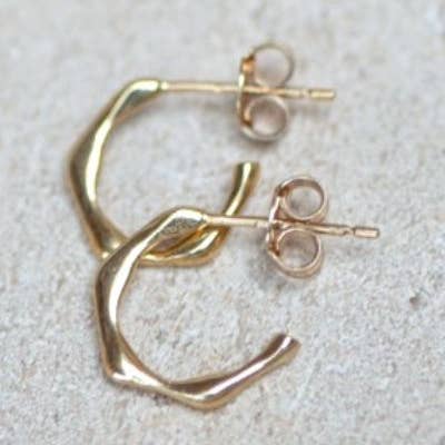 Orecchini a cerchio irregolari Molton in oro 9ct Ronda per la vendita all'ingrosso da parte di Auree Jewellery