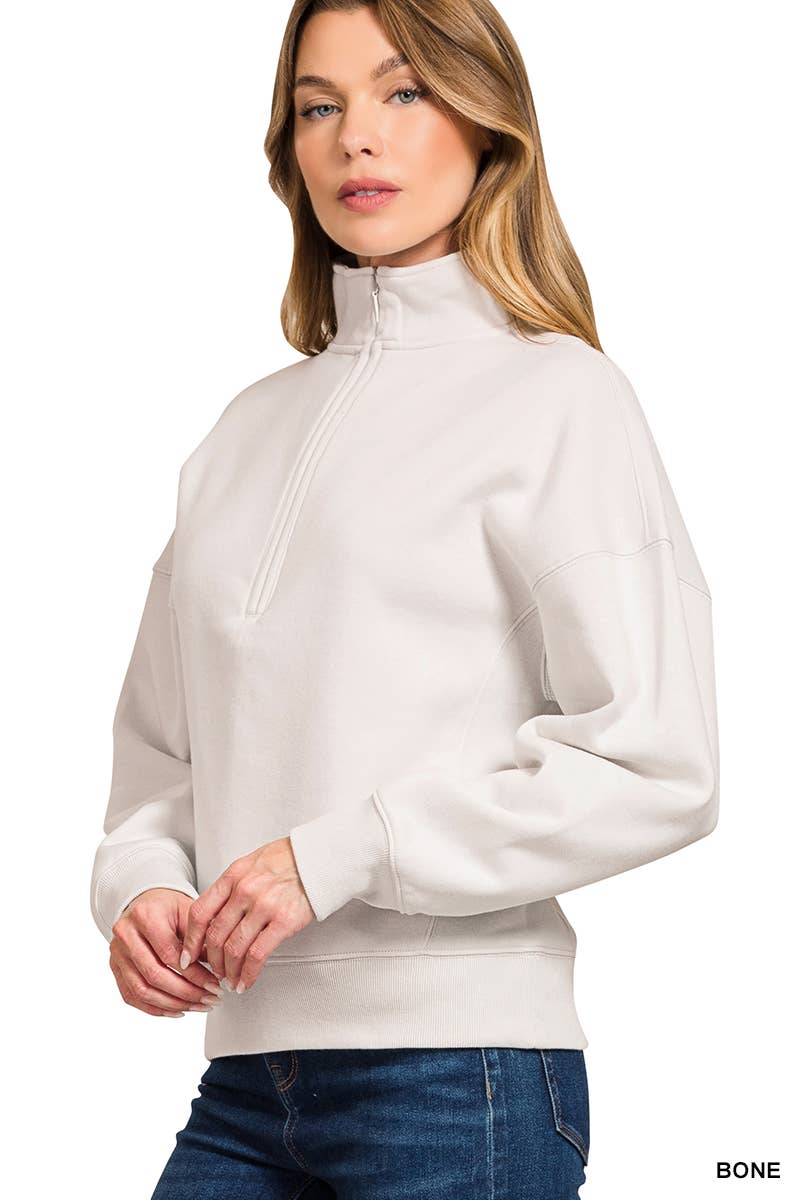 42POPS - Wholesale Sweatshirt - Dames - .0913 Fleece Hoge Hals Half Zip Sweatshirts SI-287423