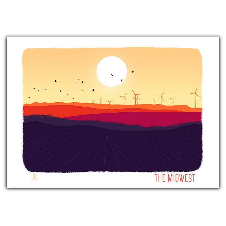 O cartão de felicitações do meio-oeste por atacado de Bozz Prints