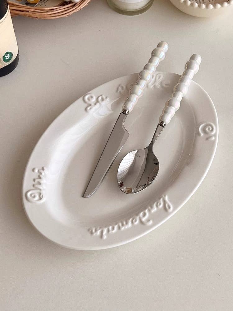 Otterware - Wholesale Flatware Set - Elegant Pearl Ceramic Handle Stainless Steel Flatware5