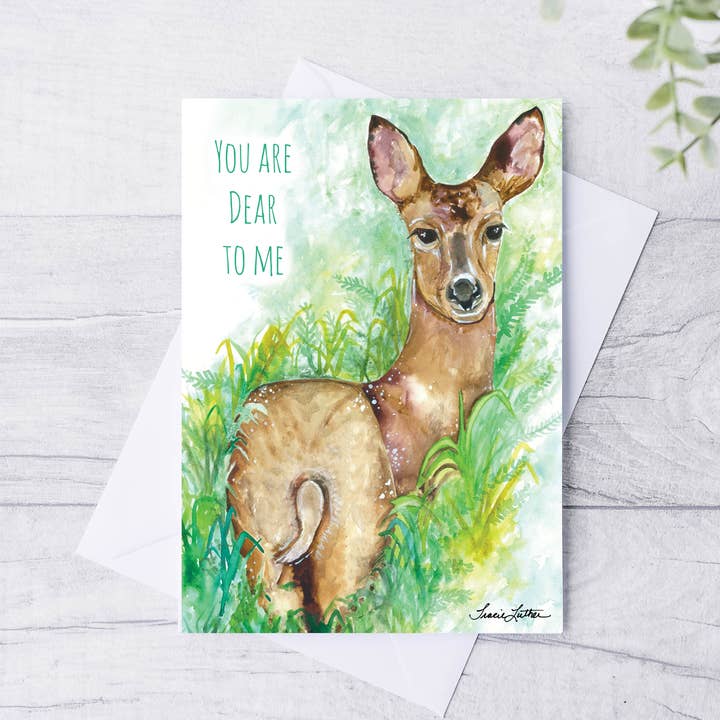 Hirsch „Du bist mir lieb!“ Grußkarte für den Großhandel von Cloud Cottage Creative Company
