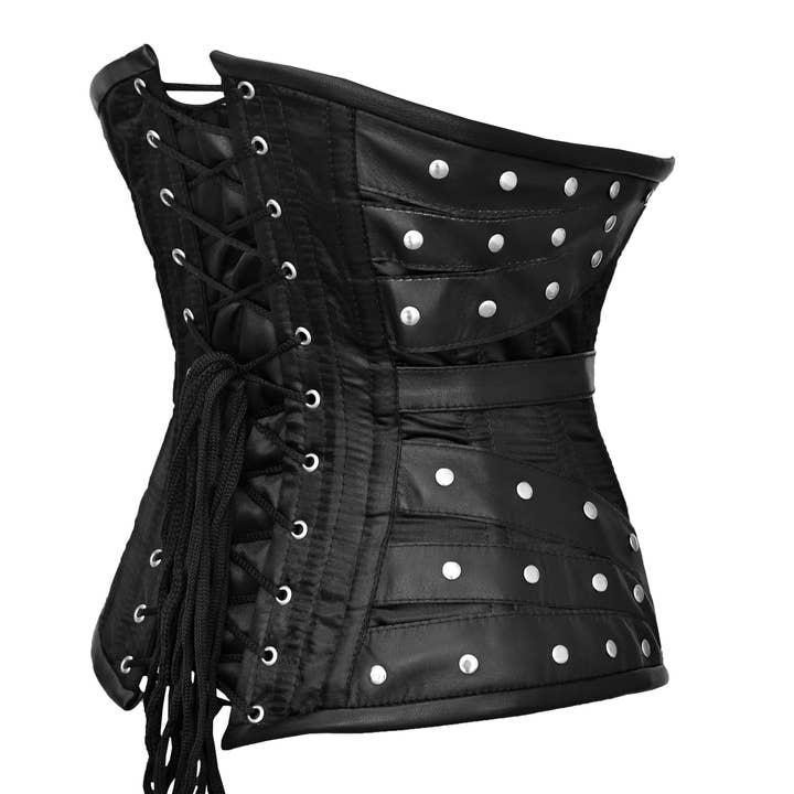Women Black Underbust Corset Top- Steel Boned Lacing Corset for wholesale on Faire