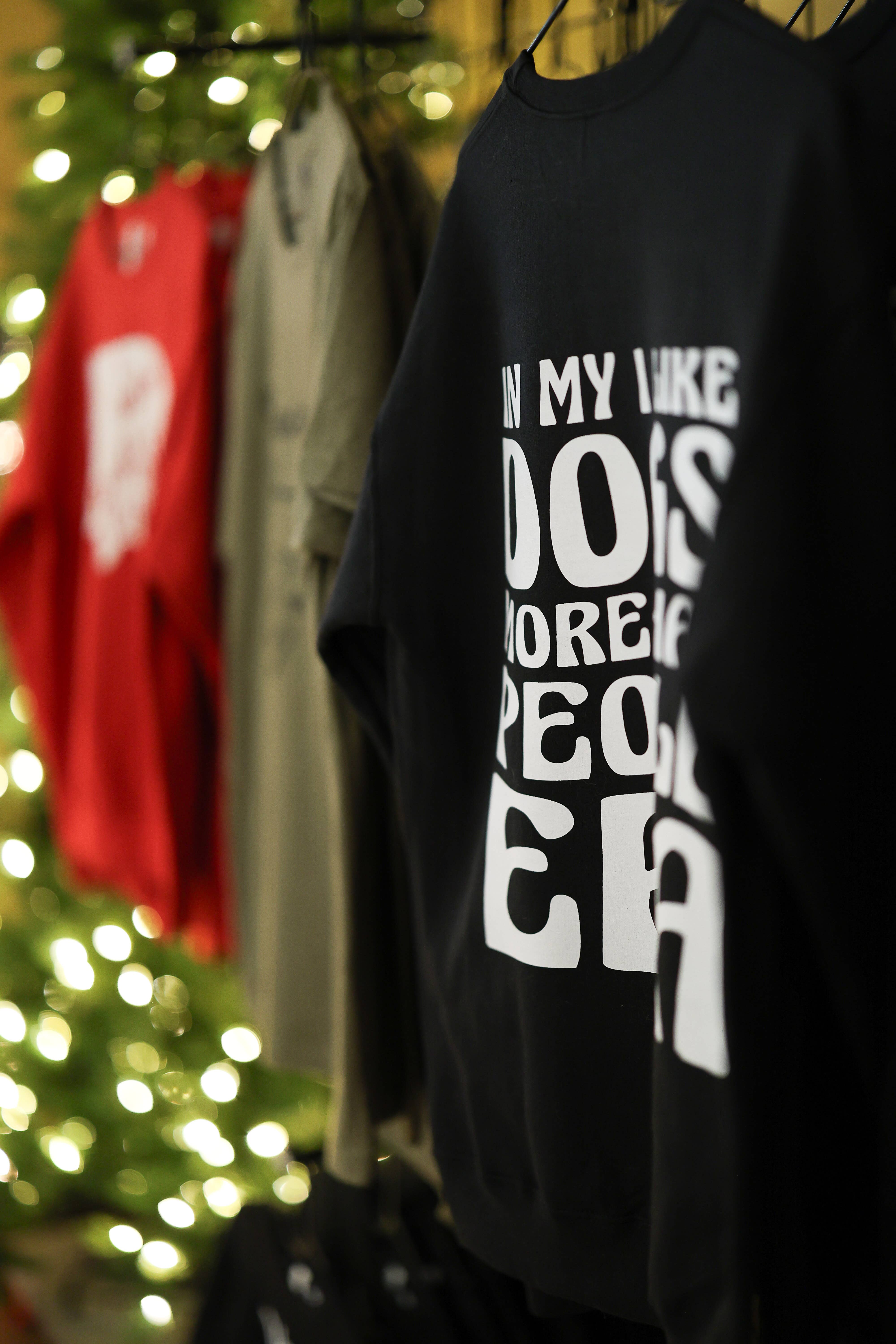 Take it 'N' Leave it - Wholesale Graphic Sweatshirt - Women's - Dogs Over People ERA Black Crew Neck Sweatshirt1