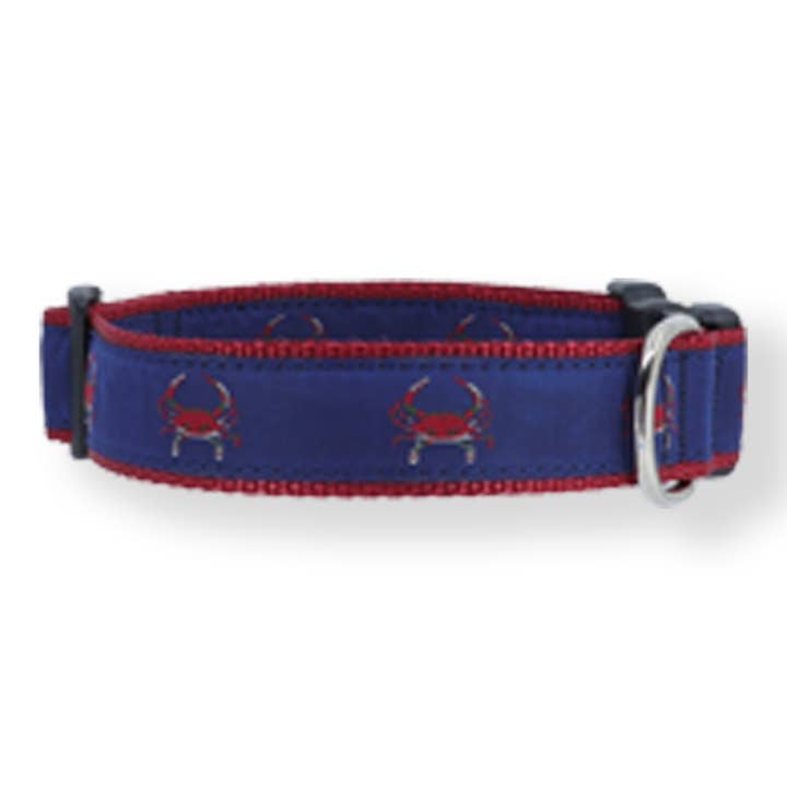 Crabe rouge sur fond bleu marine #262 pour la vente par Preston Ribbons