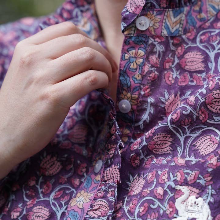 Faria Tunic Blouse in Blooming Vines for wholesale by Rajani Baker