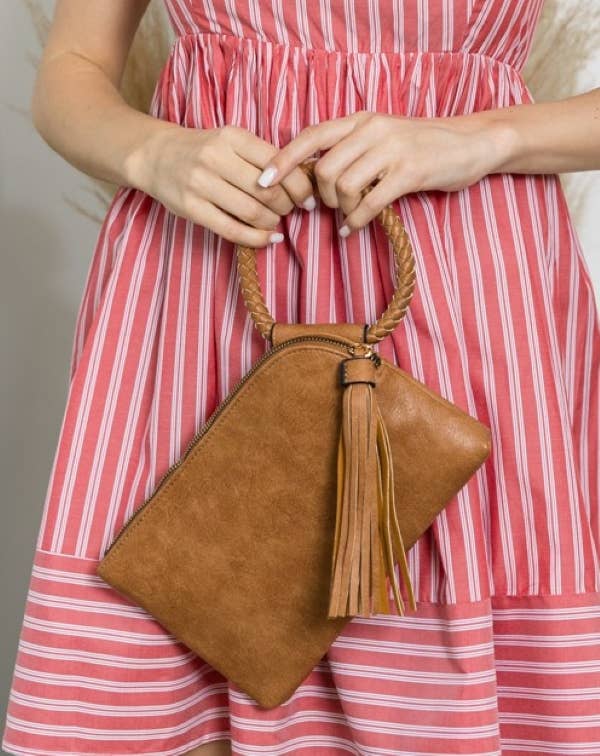 Handbag Factory Corp - Wholesale Clutch Bag - Women's - Braided Ring Handle Wristlet Clutch25