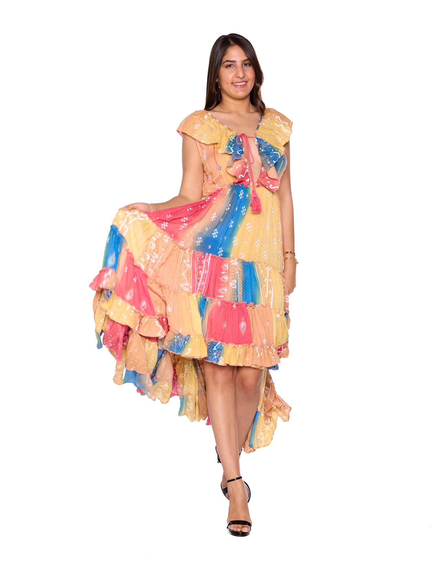 Ranee's – wholesale Klänning - Dam – Flerfärgad hög låg klänning3