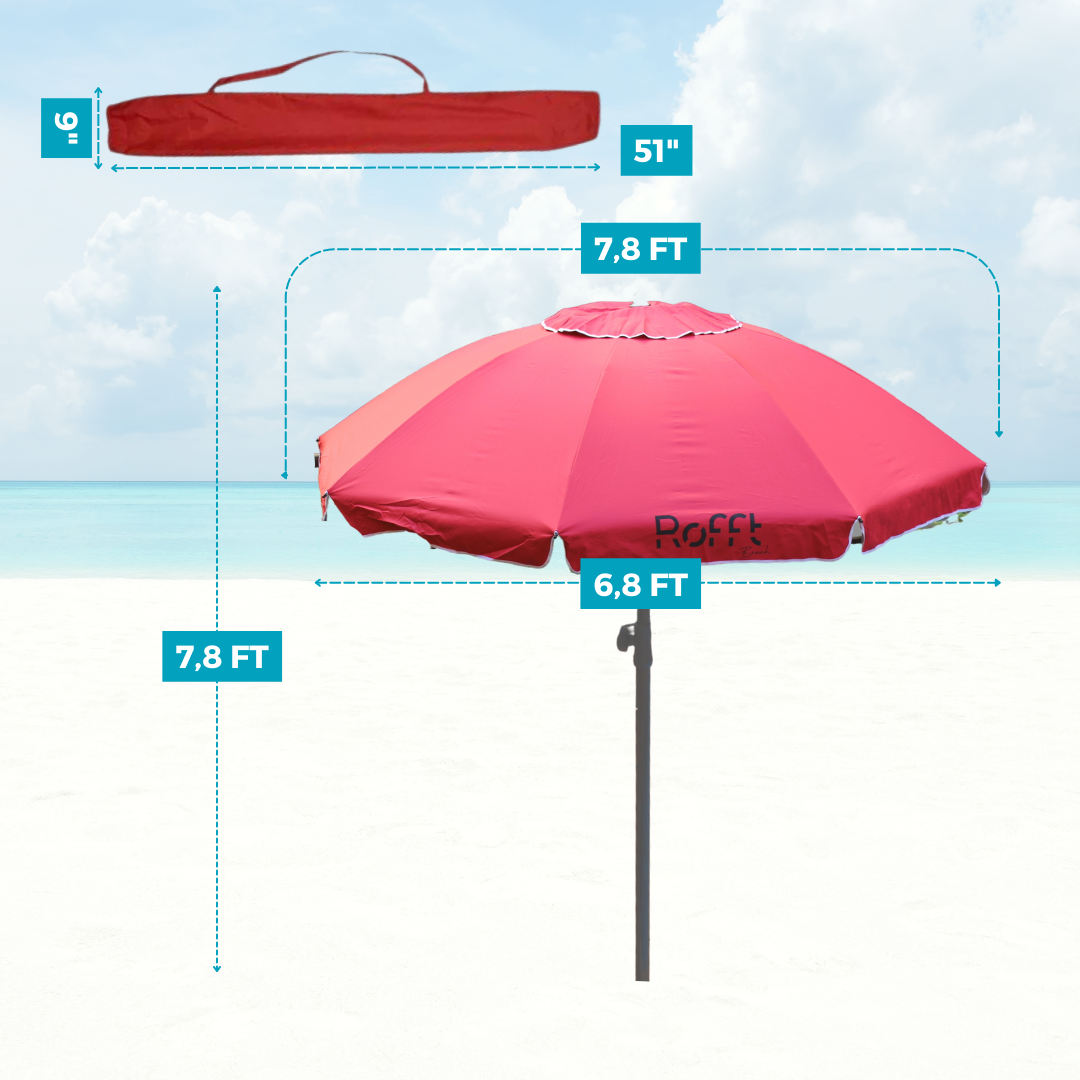 ROFFT USA LLC - Wholesale Beach Umbrella - ROFFT 7.8 Ft Beach Umbrella heavy duty Steel and Aluminum Po20