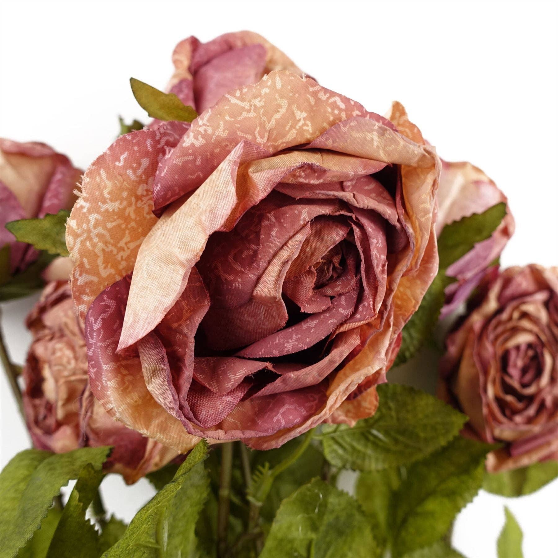 Leaf Design UK LTD – wholesale Artificial flowers – Pack of 6 x 70cm Artificial Dark Pink Rose3