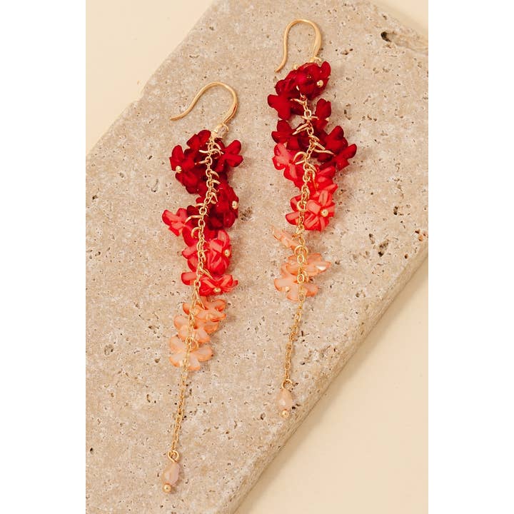 Anarchy Street - Wholesale Dangle Earrings - Acrylic Flower Charms Chain Dangle Earrings