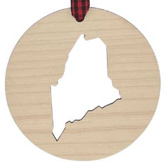 Adorno navideño recortado de Maine para venta al por mayor de Woodlander Workshop