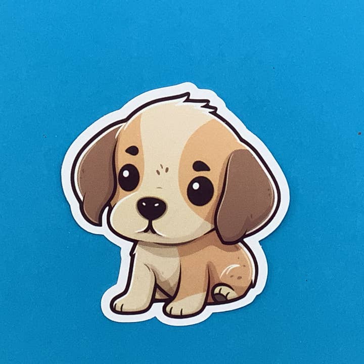 Spencer Puppy Waterproof Vinyl Sticker for wholesale by Something Personal