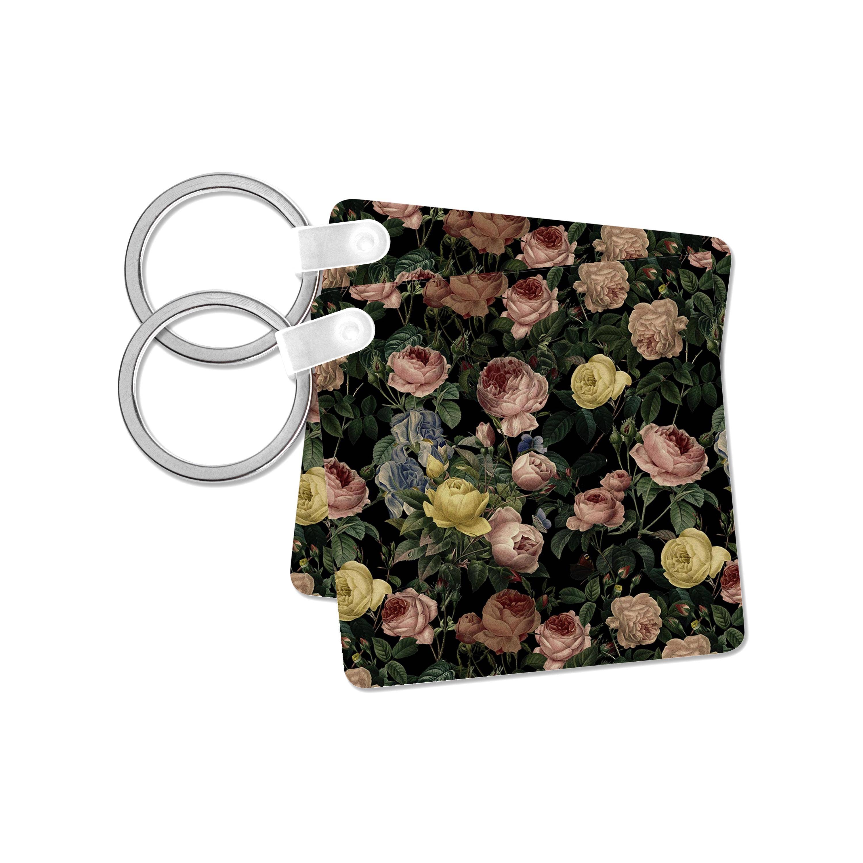 3dRose - Wholesale Keychain - Unisex - 3dRose, Victorian Luxury Vintage Black Rose Flower Watercolor Summer Pattern, Key Chain7