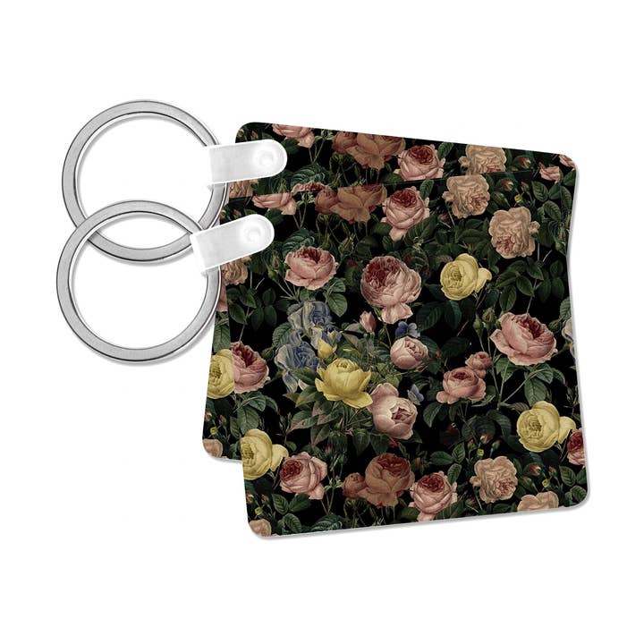 3dRose - Wholesale Keychain - Unisex - 3dRose, Victorian Luxury Vintage Black Rose Flower Watercolor Summer Pattern, Key Chain7