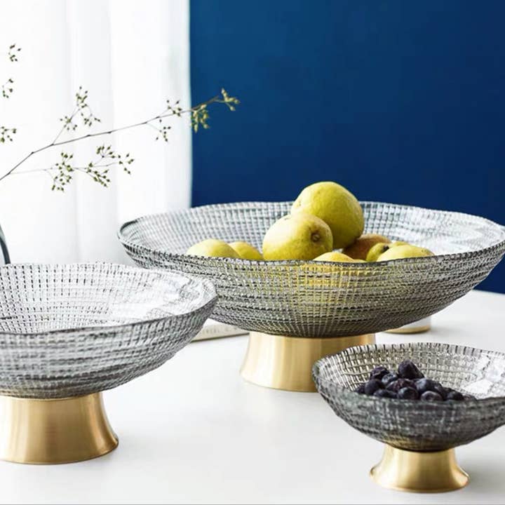 Noah Decoration – wholesale Skål – Glas Footed Fruktskål, Salladskål, Blandningsskål