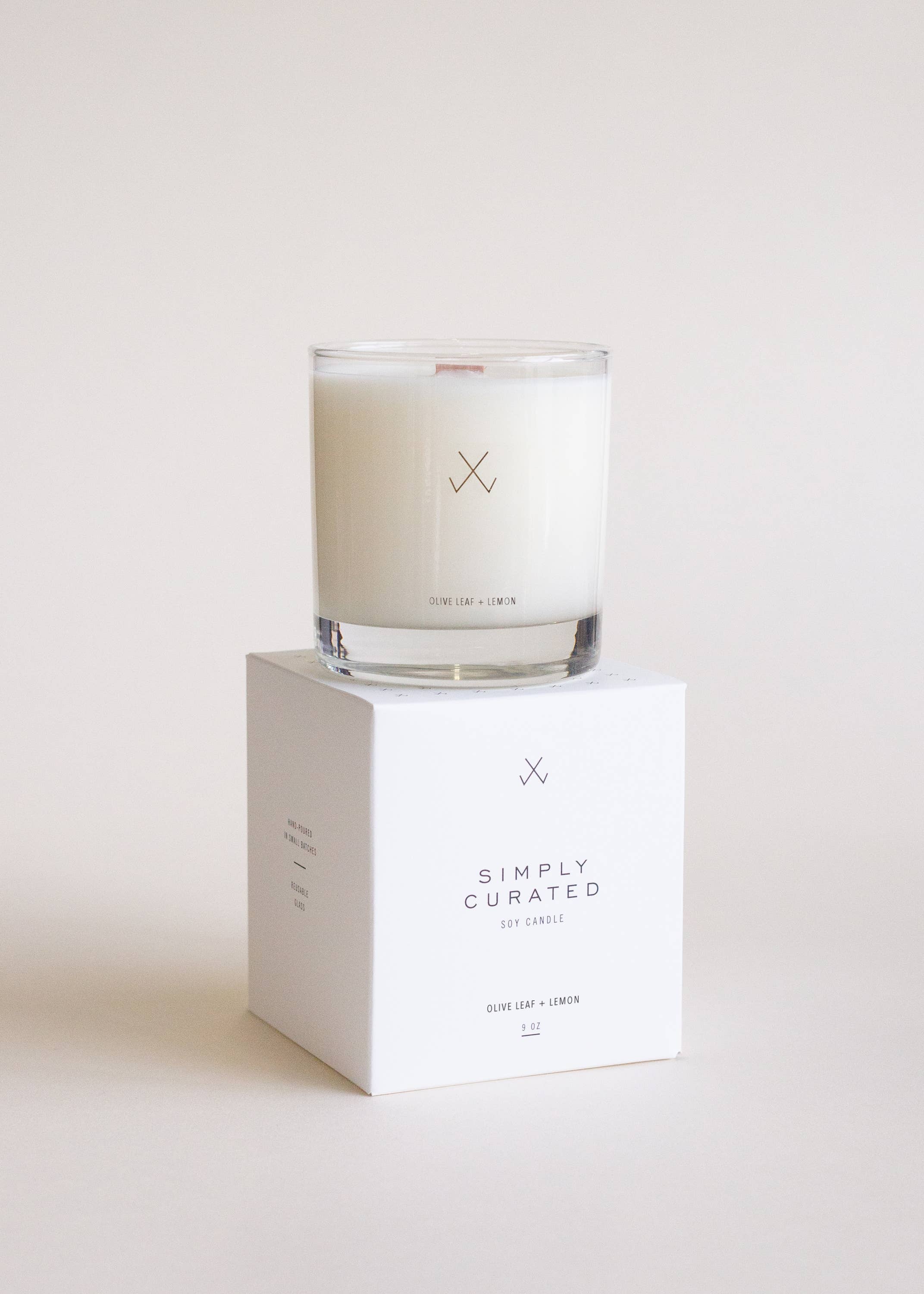 Simply Curated - Wholesale Jar/Filled Candle - Olive Leaf + Lemon - 9 oz Soy Candles 2