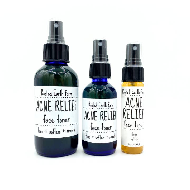 Rooted Earth Farm + Apothecary - Wholesale Facial Toner - Acne Relief Face Toner - 3 Size Options3