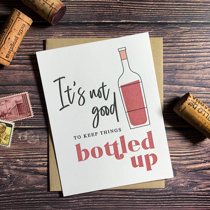 Kincaid Creative - Wholesale Encouragement Card - Wine card. Encouragement card for friends. Wine lover gift.
