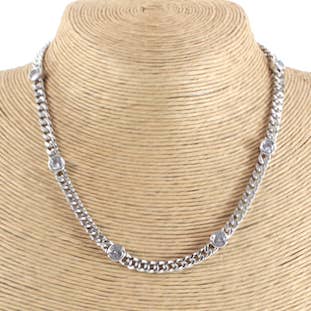 N23004 Chain Link & Rhinestone Necklace for wholesale by Pretty Persuasions