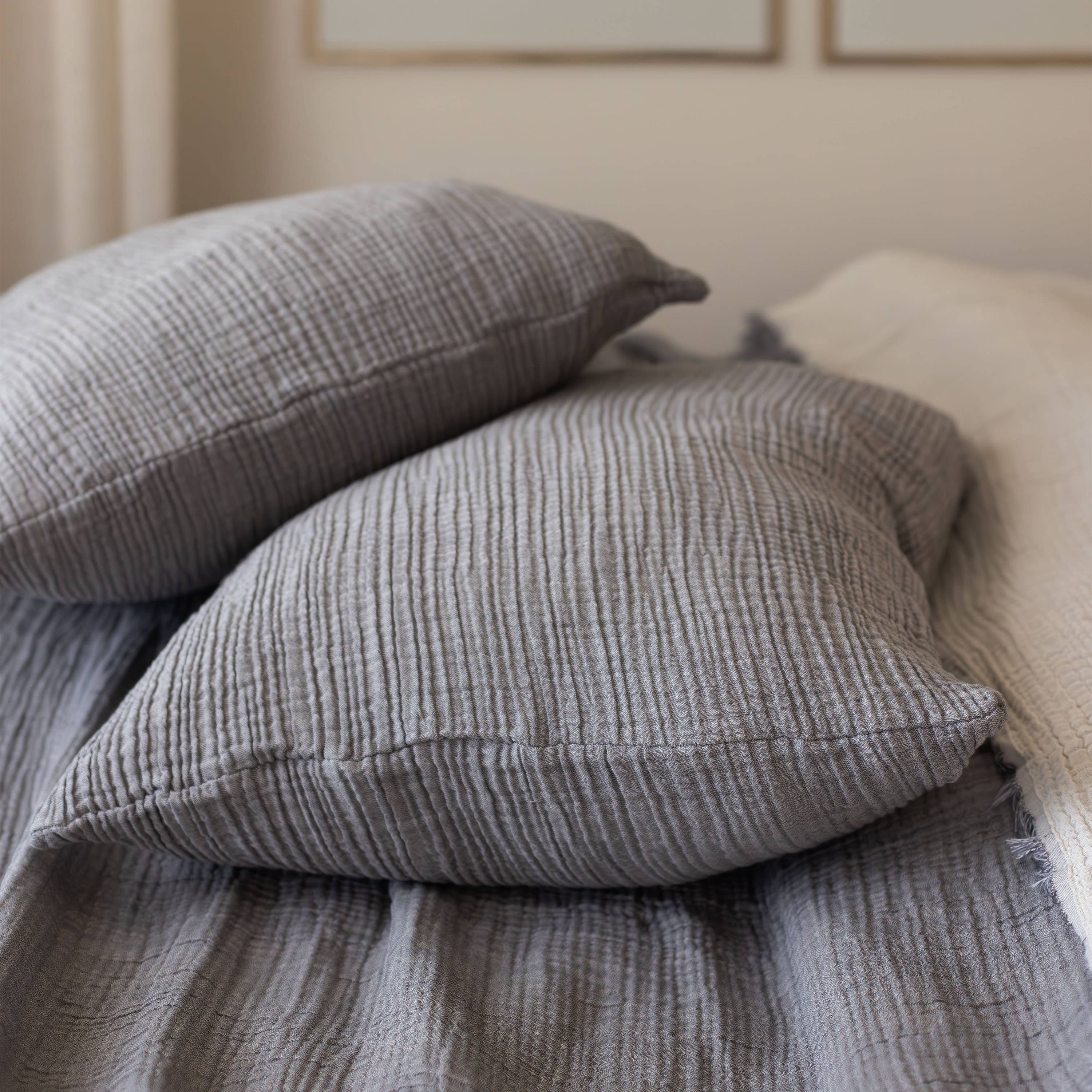 Vivamaison - Vente Plaids - Couvre-lit en mousseline frangé 100 % coton doux, 4 couches premium33