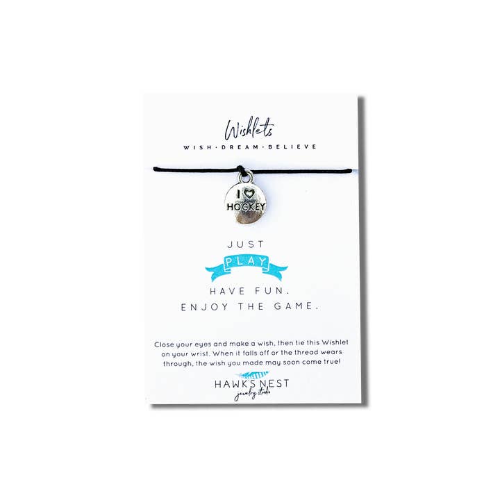 Hockey Wishlet for wholesale by Hawk's Nest Jewelry Studio