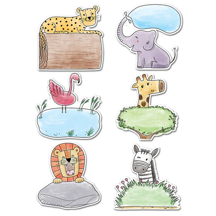 Safari Friends 6" Designer Cut-Outs for wholesale by Creative Teaching Press