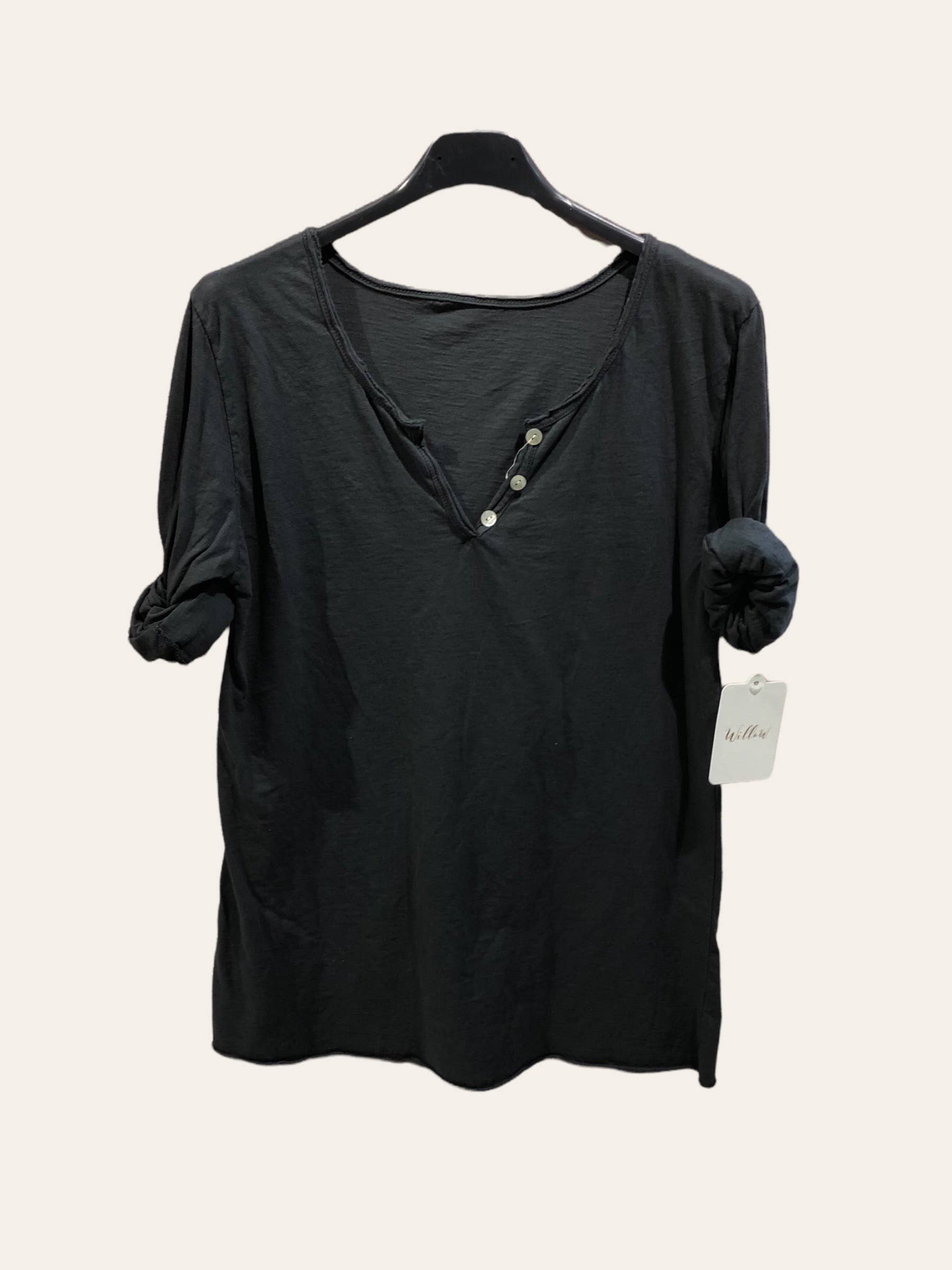 Moonsun - Wholesale T-Shirt - Women's - Plain long sleeve cotton T-shirt with Tunisian collar #30385