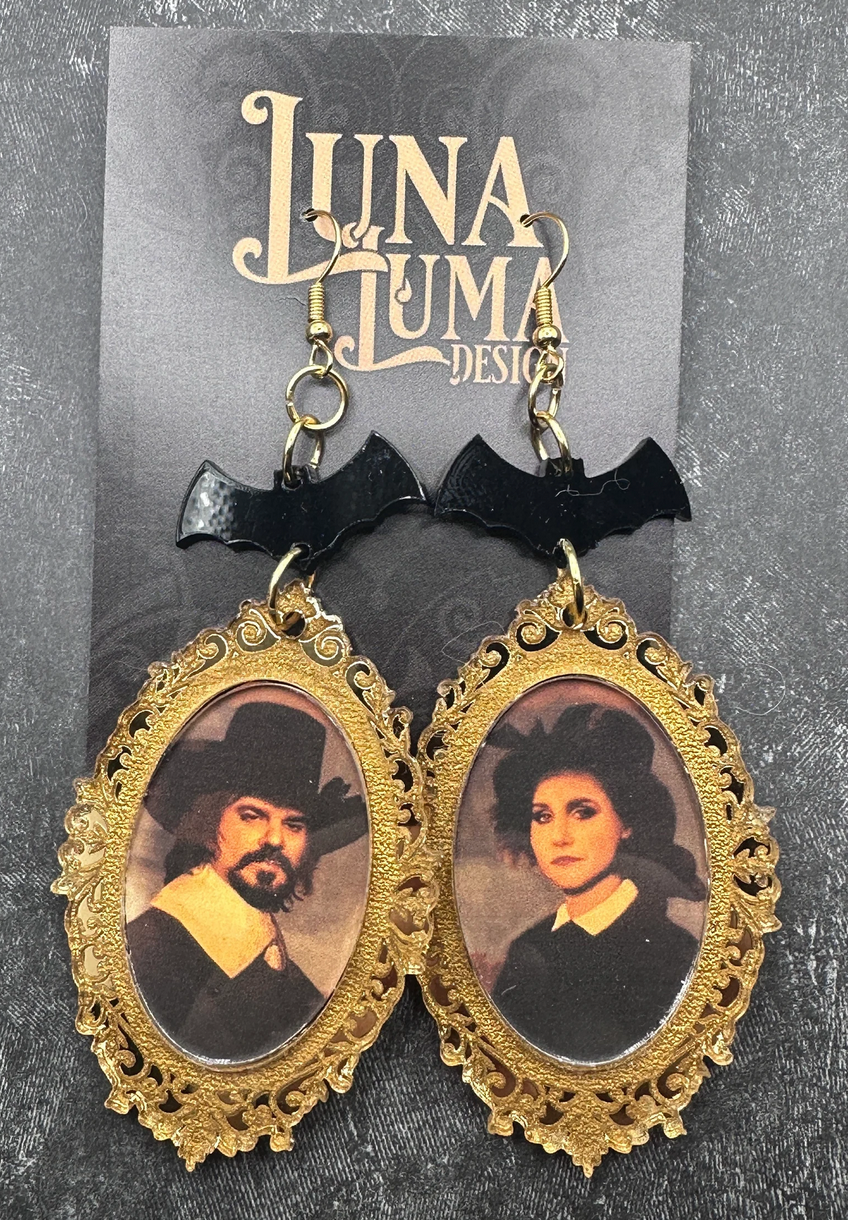 Luna Luma Design - Wholesale Dangle Earrings - What We Do In The Shadows - Laszlo & Nadja Acrylic Earrings1