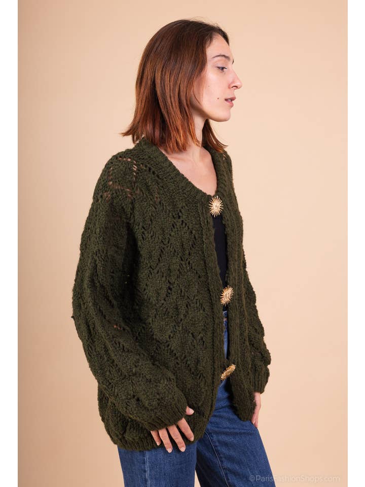 Shyloh - Wholesale Cardigan – Women’s - Mohair cardigan 3 sun brooches 410027