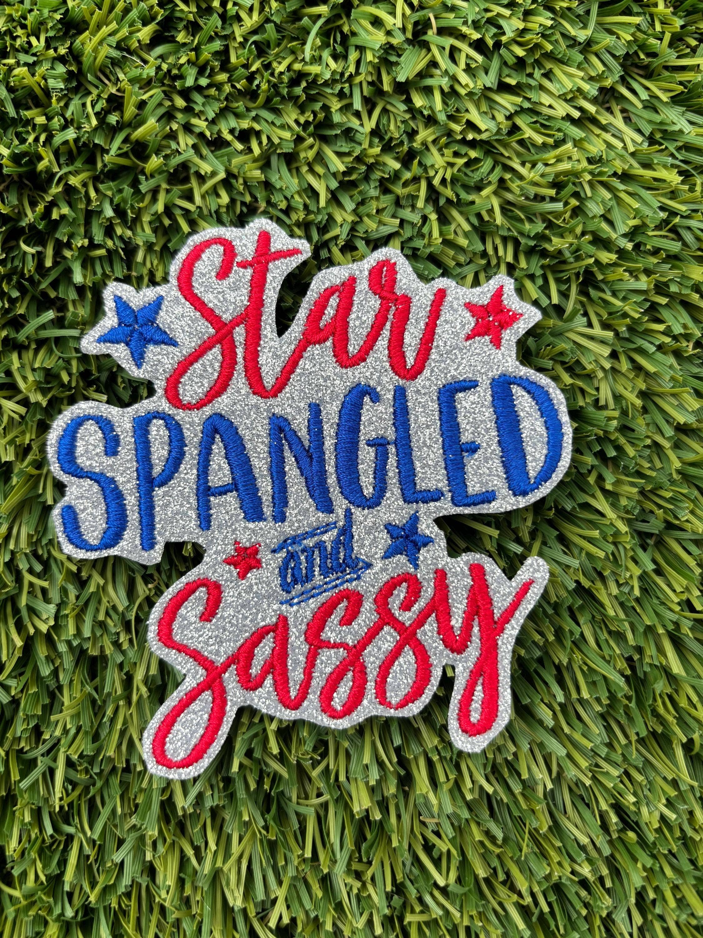 Eric Hill Designs, LLC - Vendita all'ingrosso Toppe - Patch alla moda con stelle e strisce e glitter sbarazzino.1