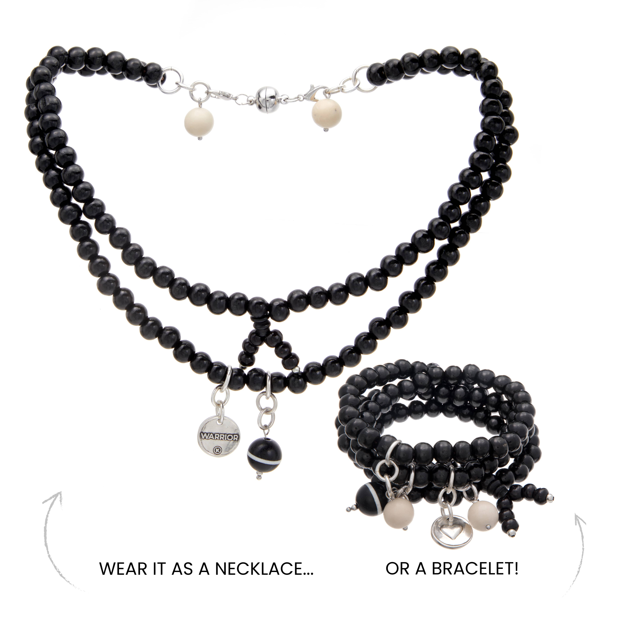 Katia Designs – Pulseira com pendente por atacado – Pulseira/Colar Boho de Madeira Coração de Guerreiro2