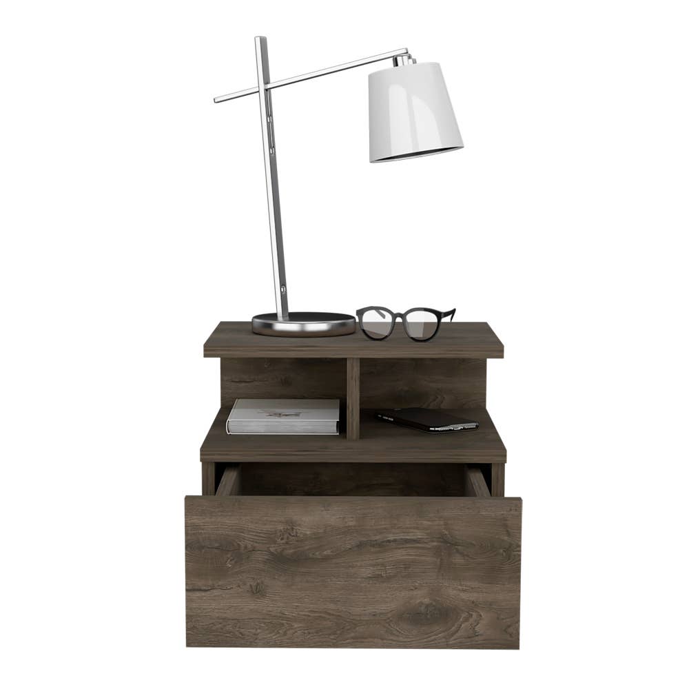 TUHOME FURNITURE - Wholesale Bedroom Furniture - Adele Floating Nightstand, Drawer, Open Top Shelves38