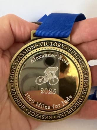 Engraved Cyclist Sports Medal for wholesale by Medal Envy