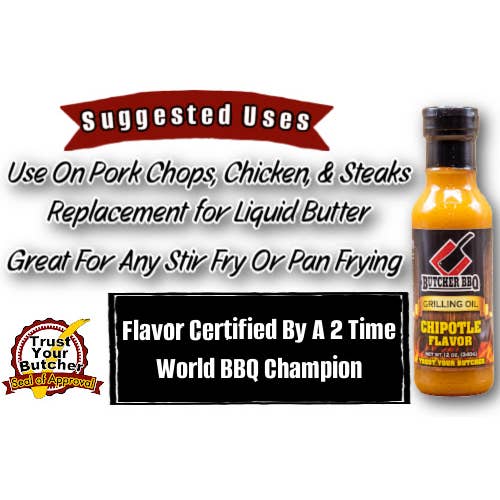 Butcher BBQ Inc - Wholesale BBQ Sauce - Grilling Oil Chipotle Butter Flavor / Turkey Injection