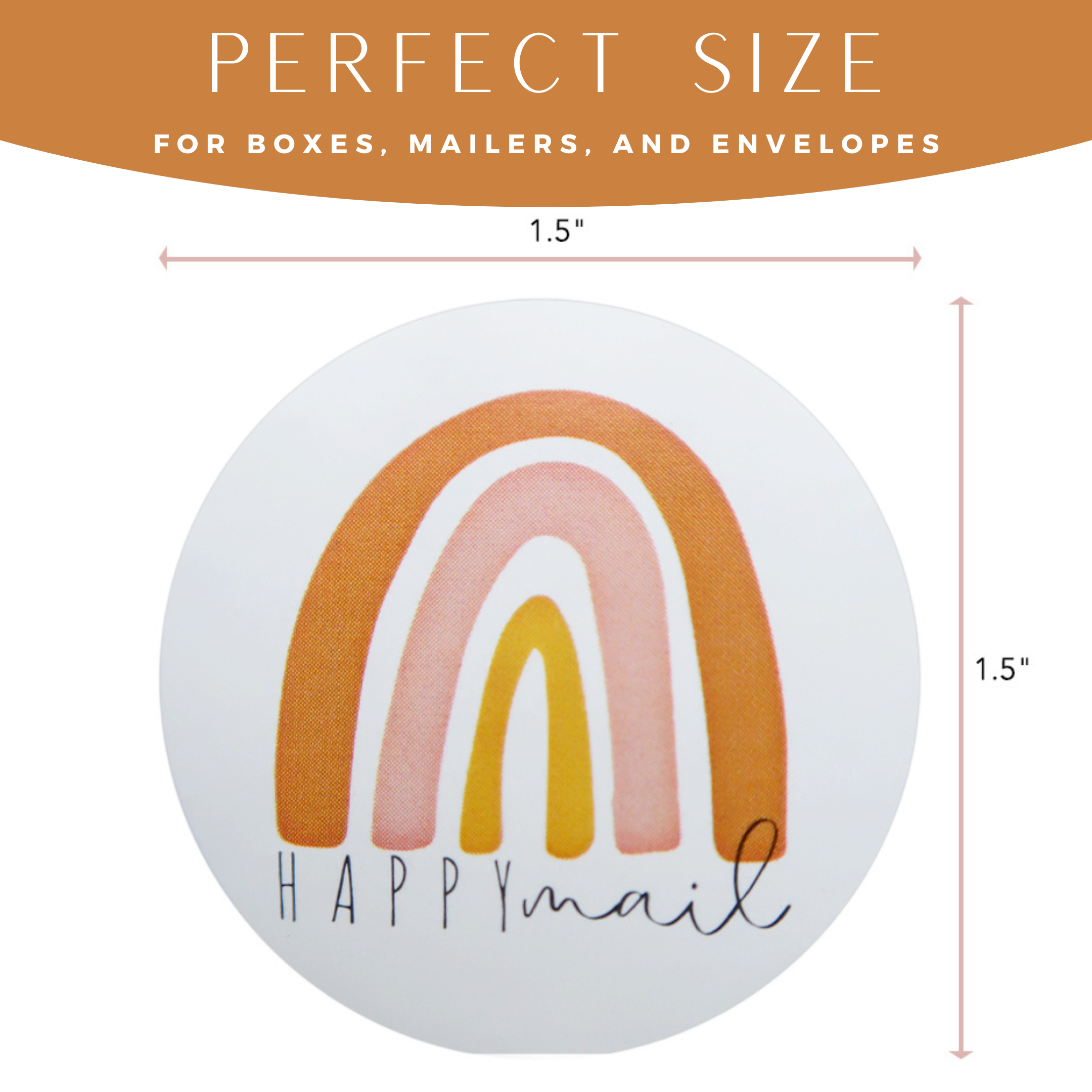 Lain & Lou - Venta al por mayor Pegatina - Pegatinas Boho Rainbow Happy Mail en rollo 1