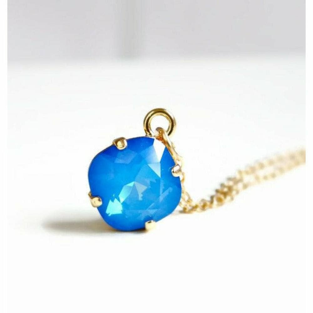 Love Your Bling® - Wholesale Pendant/Charm Necklace - Blue Opal Crystal Pendant3