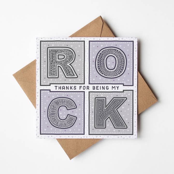 Thanks For Being My Rock Cute Anniversary Card for wholesale by Jess A Little Creative