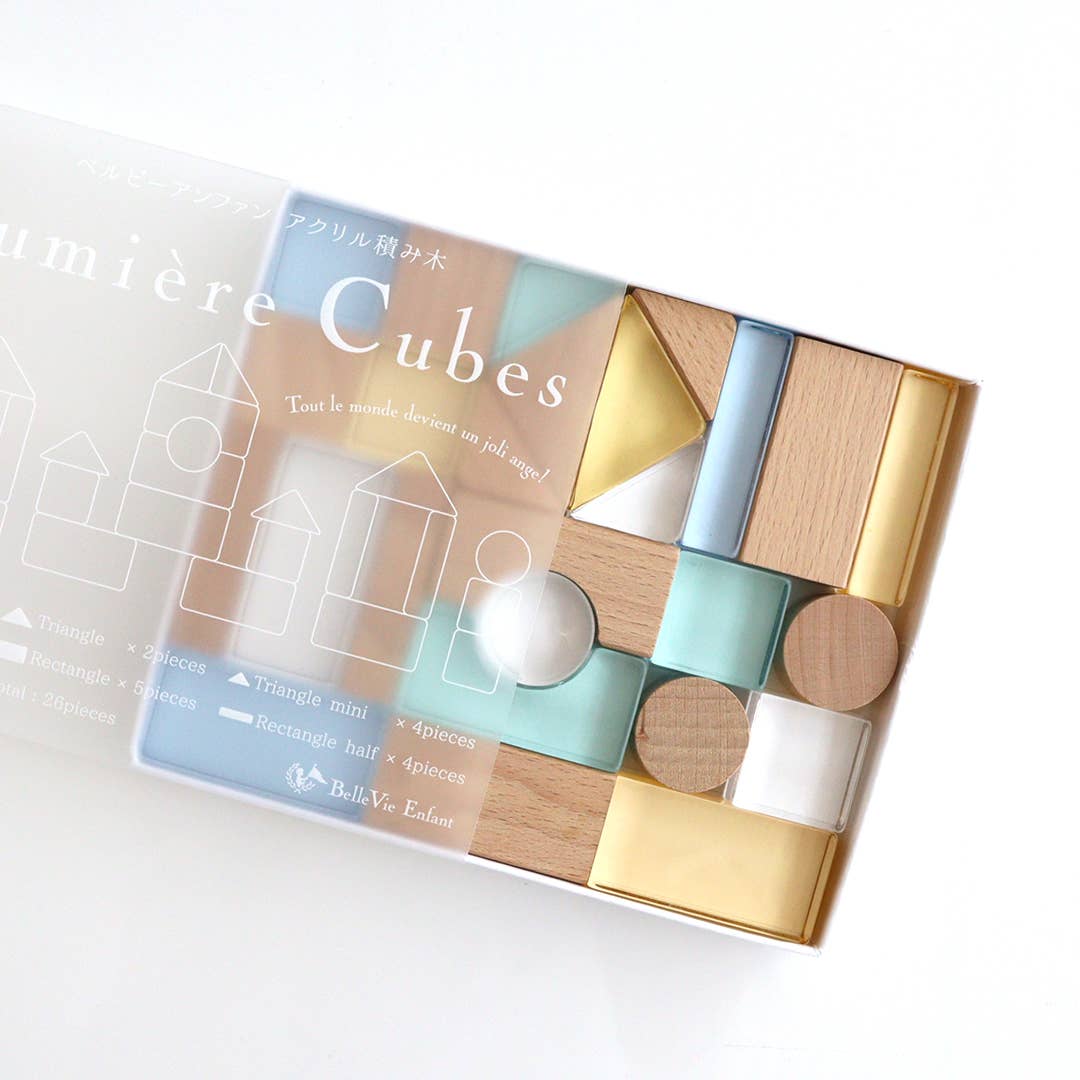 Belle Vie - Wholesale Building Set - Kids - Lumiere Cubes Noah Acrylic & Wooden Building Blocks 26pcs6