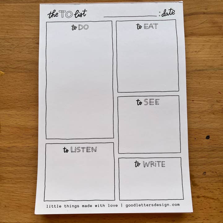 Pour répertorier le bloc-notes pour la vente par Good Letters Design