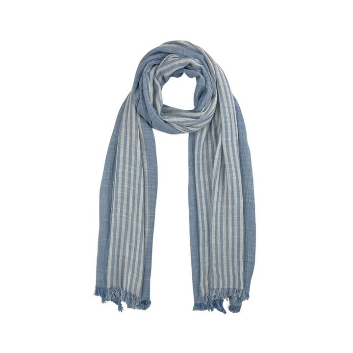 Humble Hilo - Wholesale Scarf - Women's - Humble Hilo Cumulus 100% Cotton Scarf Center Stripes13