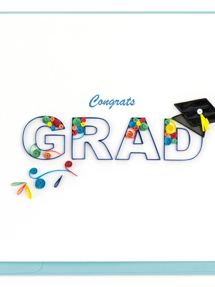 Congrats Grad Swirl Card for wholesale by Quilling Card