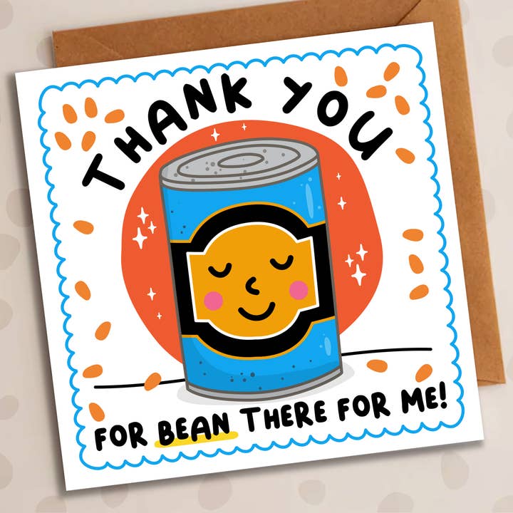 Thank You Card – Thank You For Bean There | Beans Card for wholesale by Studio Arca